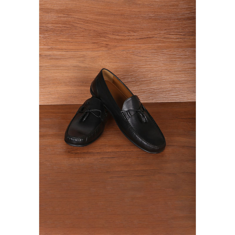 Louis Philippe Men Black Slip On Loafers (UK 7)