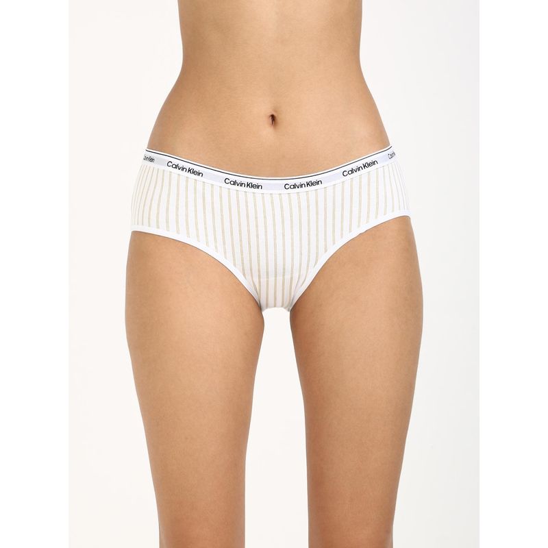 Calvin Klein Womens White Printed Hipster (XS)