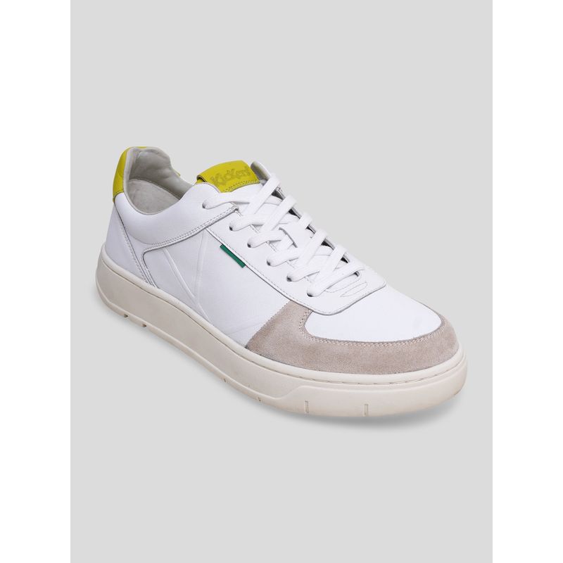 Kickers Allow White-White-Neon Green Sneakers (EU 40)