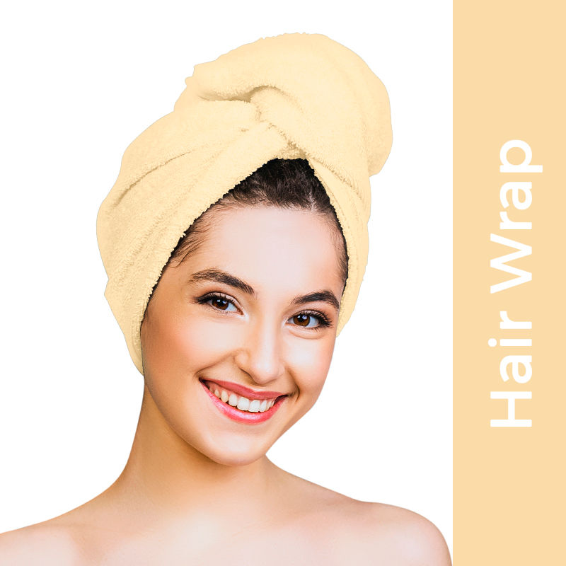Nykaa Naturals Microfiber Hair Wrap for Frizz Free & Shiny Hair - Yellow