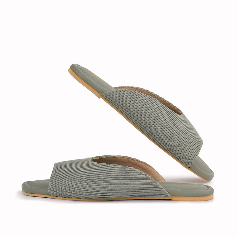 Noosh Cords Peep Toe Slippers Green (EURO 40)