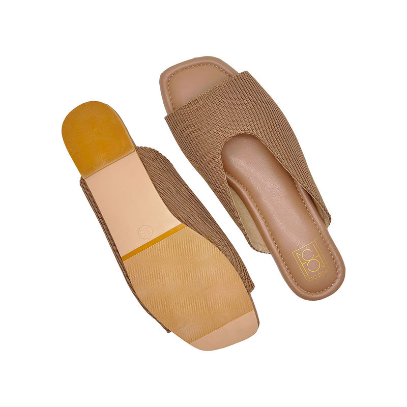 Noosh Cords Peep Toe Slippers Tan (EURO 38)