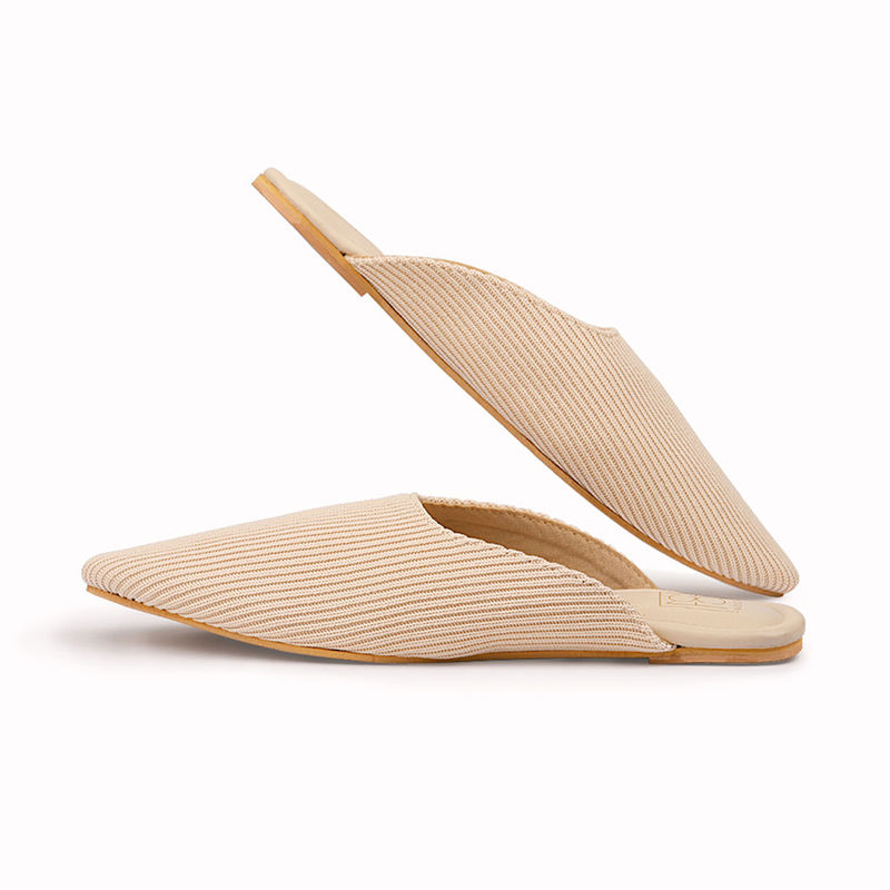Noosh Cords Modern Slip On Mules Cream (EURO 40-41)