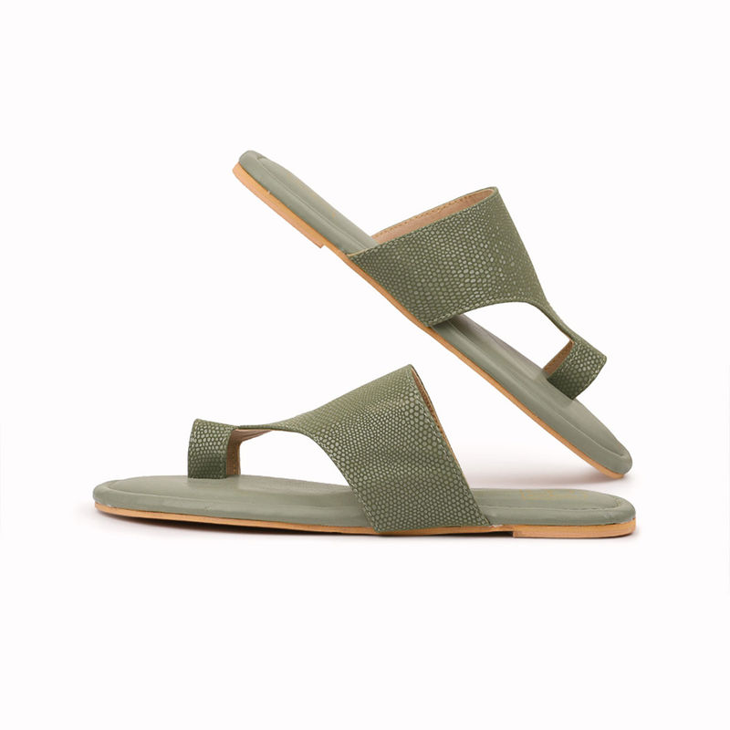 Noosh Dew Toe Ring Slippers Green (EURO 39)