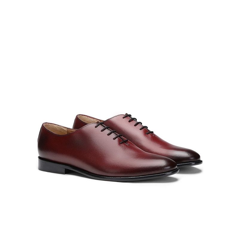 Saint G Maroon Leather Oxford Shoes (EURO 44)