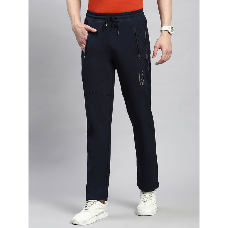 Monte Carlo Blue Solid Regular Fit Track Pant (38)