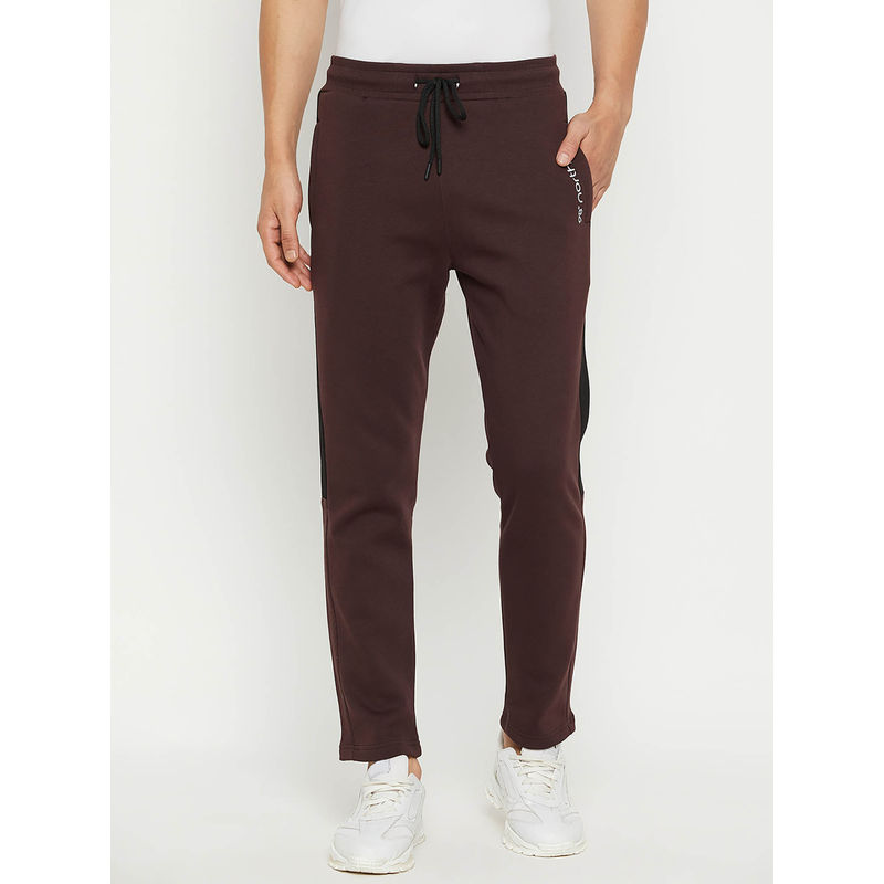 98 Degree North Men Fleece Winterwear Trackpant - Burgundy (L)