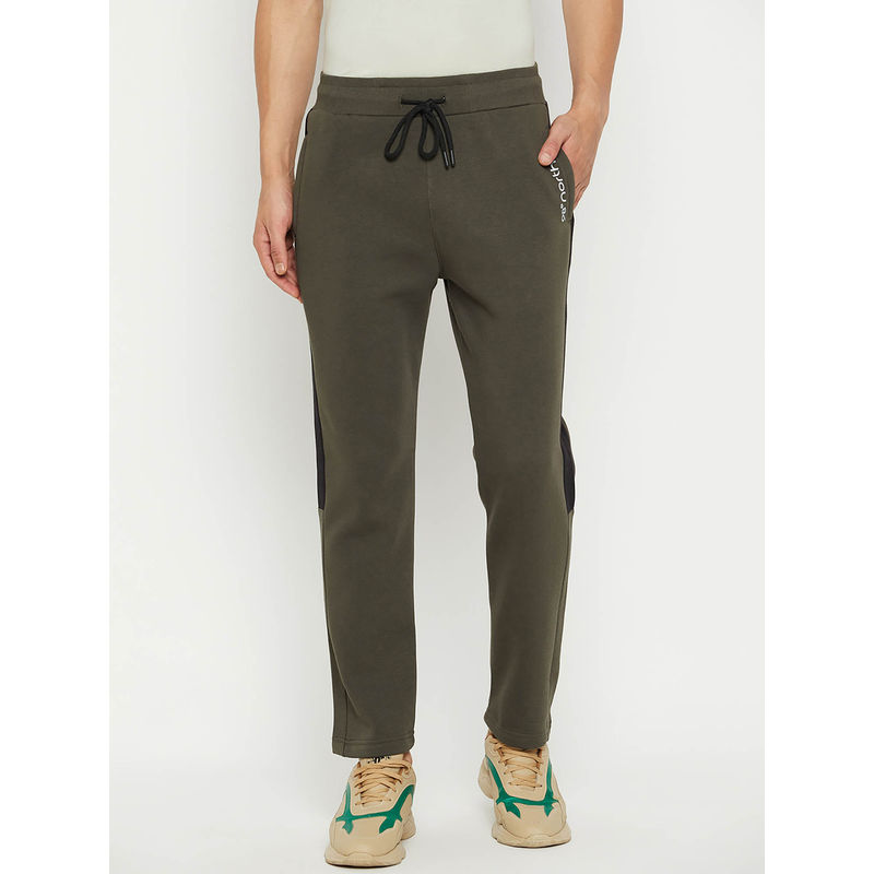 98 Degree North Men Fleece Winterwear Trackpant - Olive (2XL)
