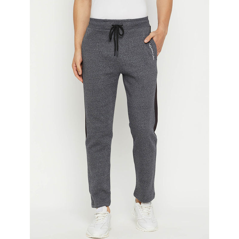 98 Degree North Men Fleece Winterwear Trackpant - Grey (L)