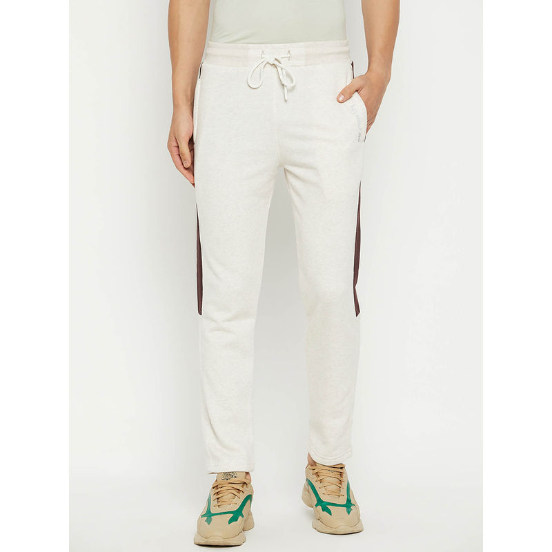 98 Degree North Men Fleece Winterwear Trackpant - White (2XL)