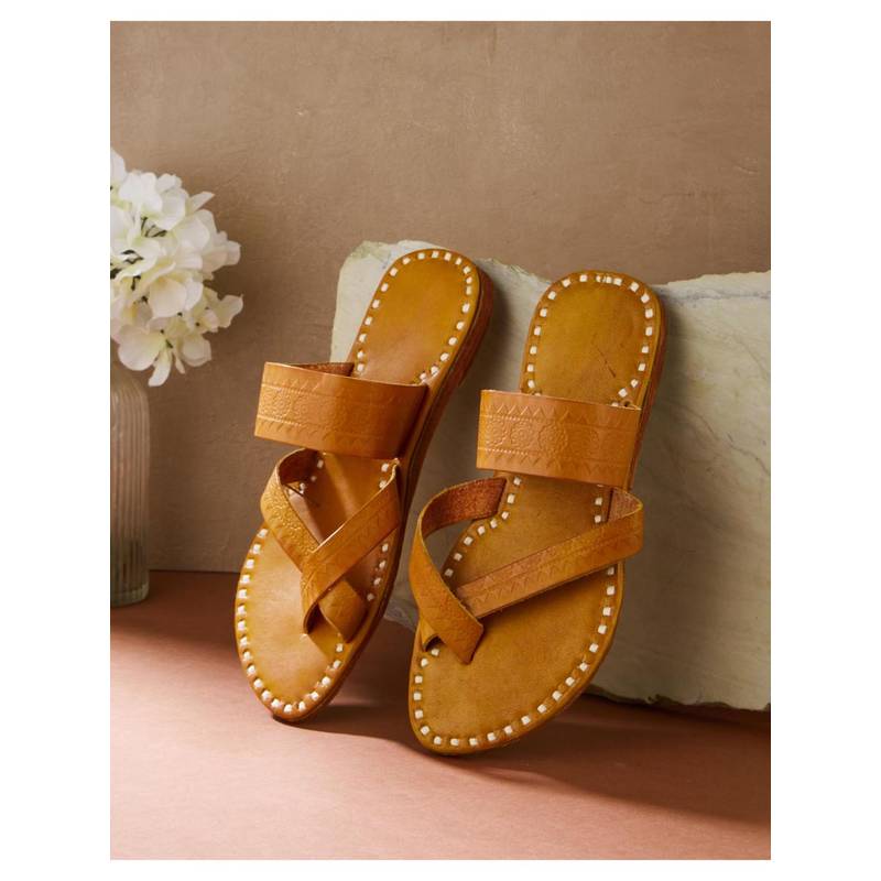 Fabindia Women Tan Flats (UK 6)