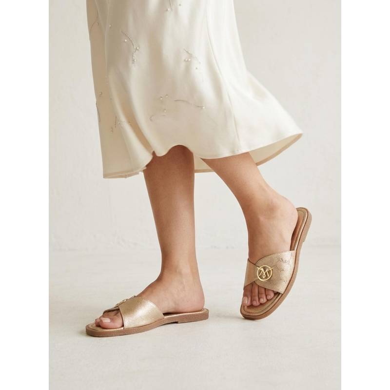 Monrow Women Nyra Gold Flats (EURO 38)