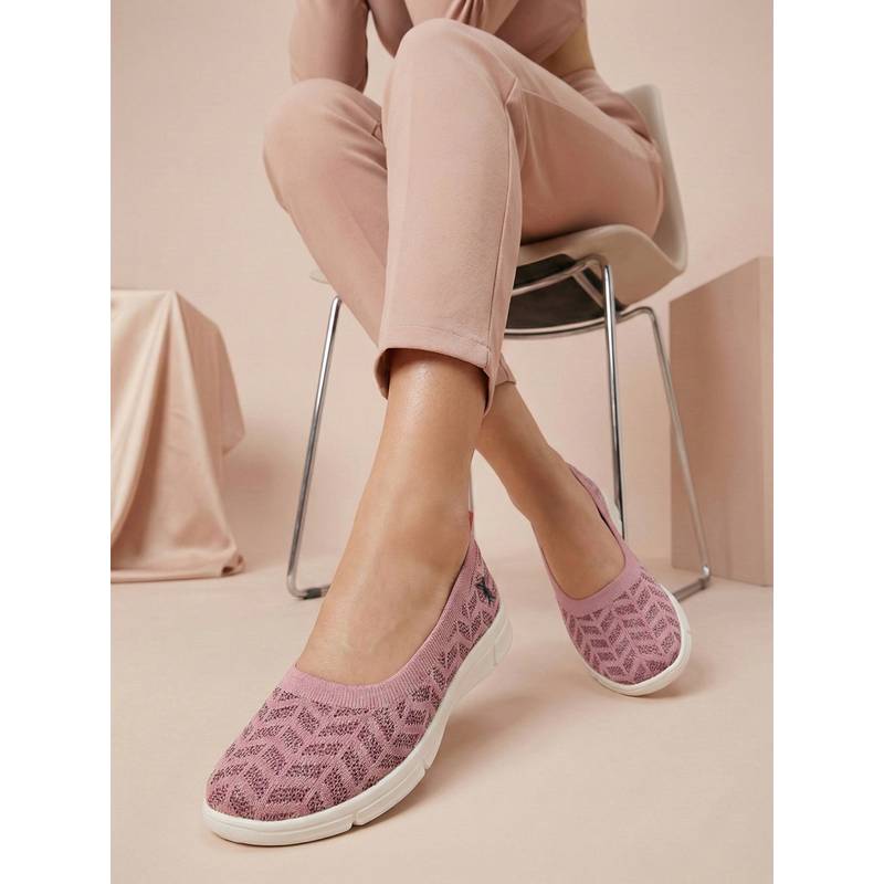Carlton London Pink Flyknit Round Toe Ballerina (EURO 36)