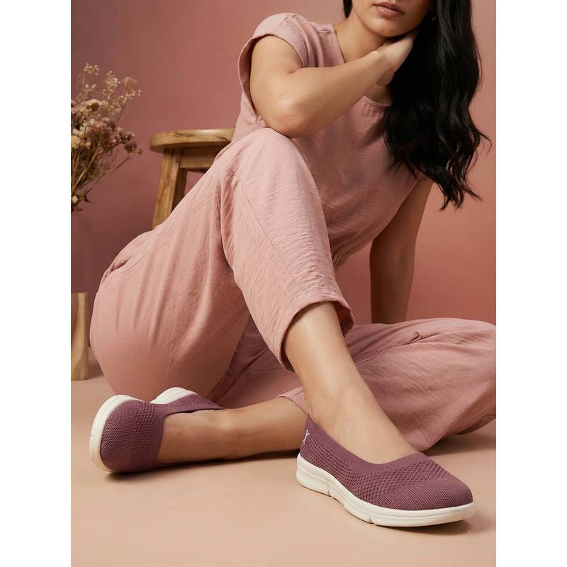 Carlton London Purple Flyknit Round Toe Ballerina (EURO 36)