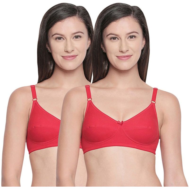 Bodycare B, C & D Cup Perfect Coverage Bra-Pack Of 2 - Red (34D)