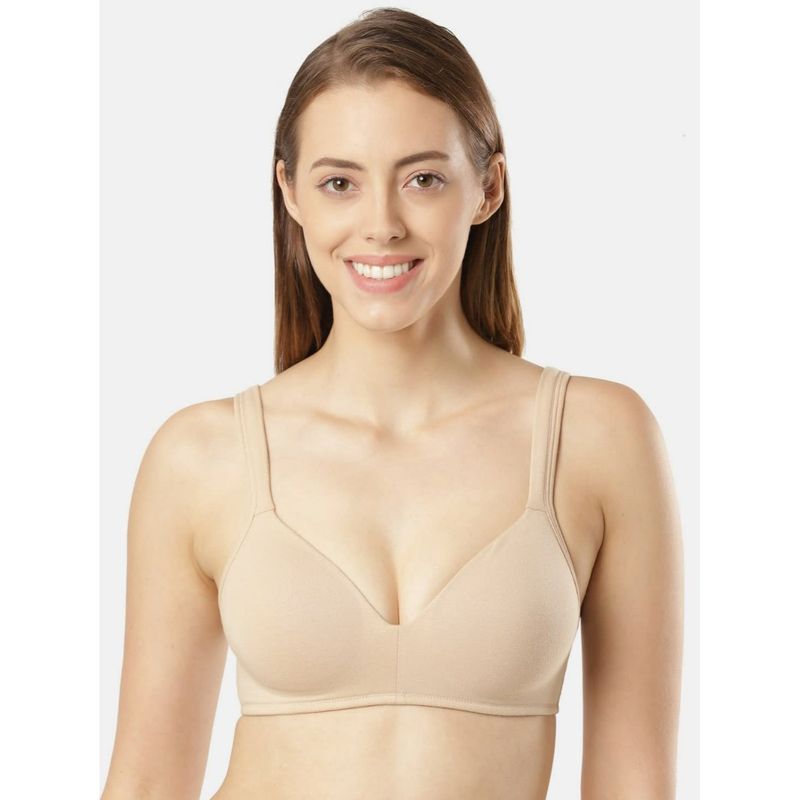 Jockey FE57 Wirefree Padded Super Combed Cotton Elastane Lounge Bra - Light Skin (36B)