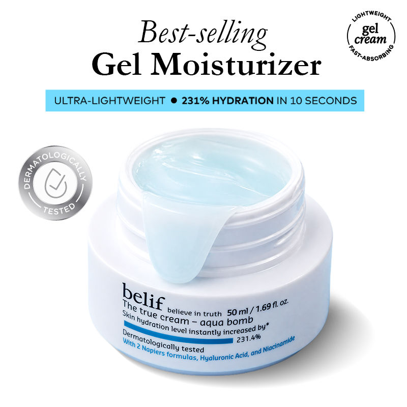 belif The True Cream Aqua Bomb, Dermat Tested Moisturizer, Increases Skin Hydration By 70%