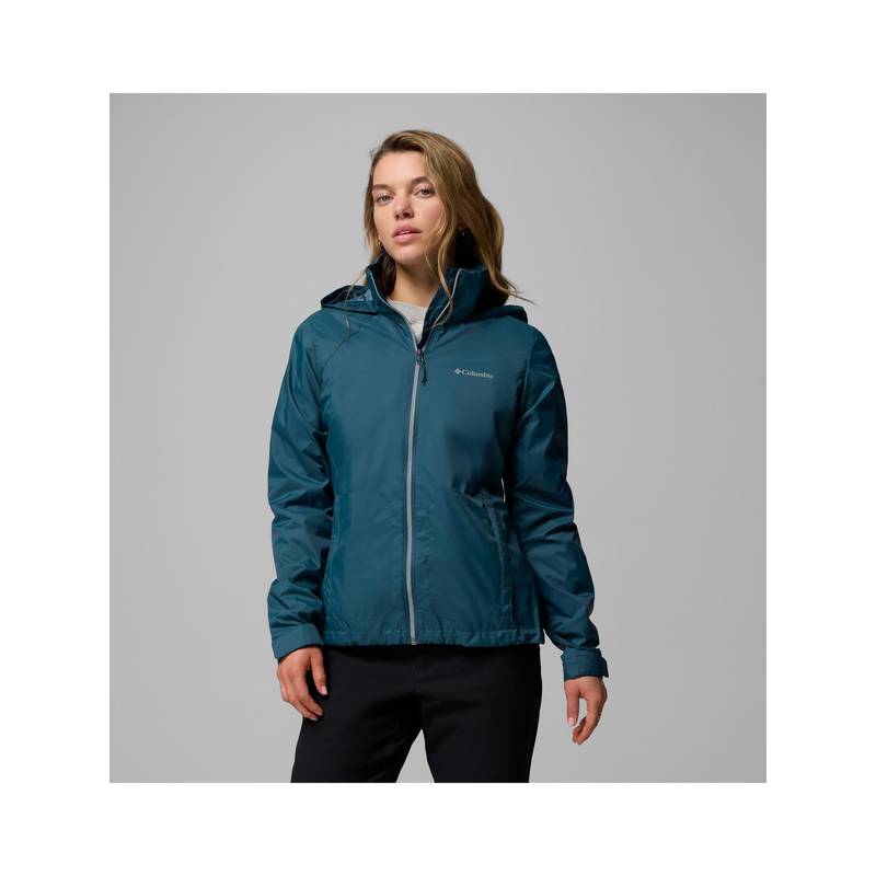 Columbia Women Teal Omni-Shield Switchback IV Hiking Trekking Rain Jacket (XL)