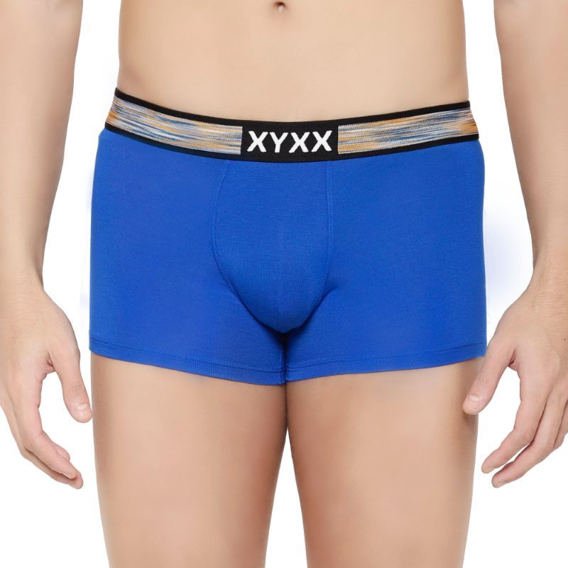XYXX Men's Intellisoft Antimicrobial Micro Modal Hues Trunk - Blue (S)