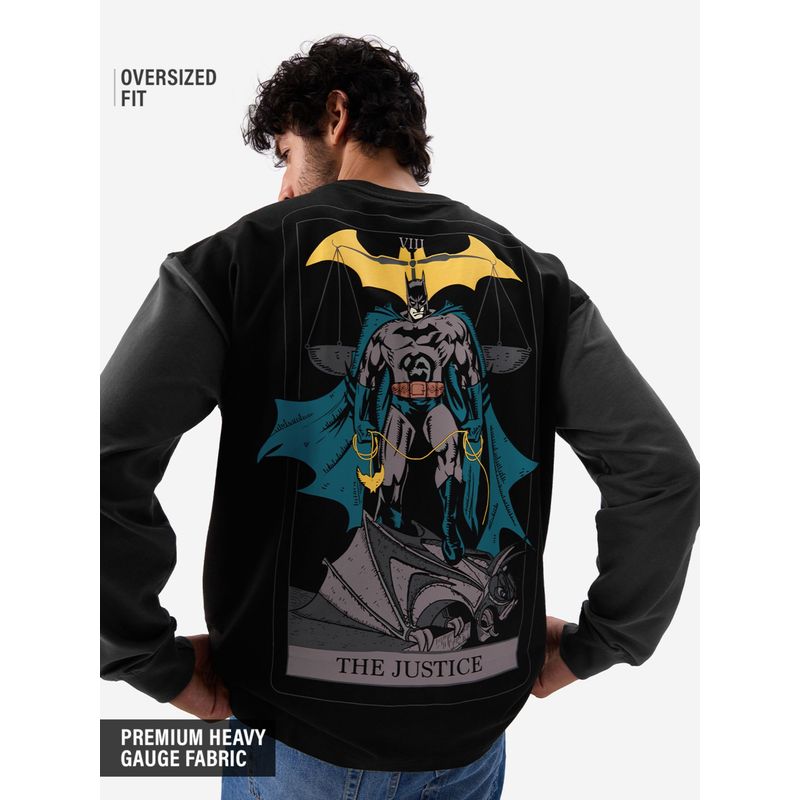 The Souled Store Official Tarot Batman Oversized Full Sleeve T-Shirt (XL)