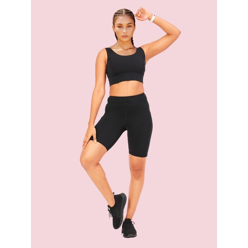 Enamor Knee length High Rise Elasticated Waist Skinny Tights with Pockets For Women - A703 (S)