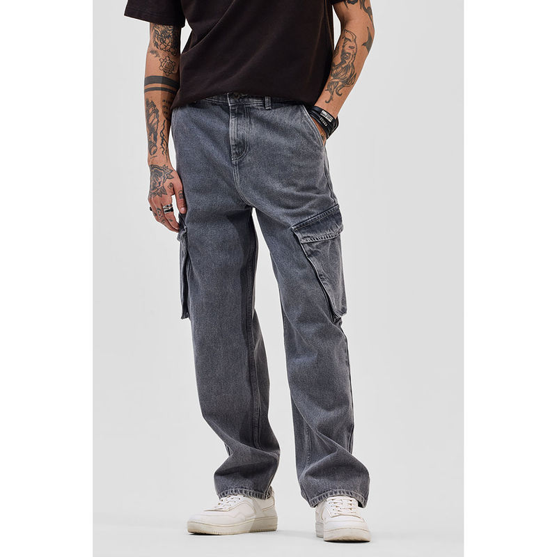 Snitch Grey Straight Fit Jeans (34)