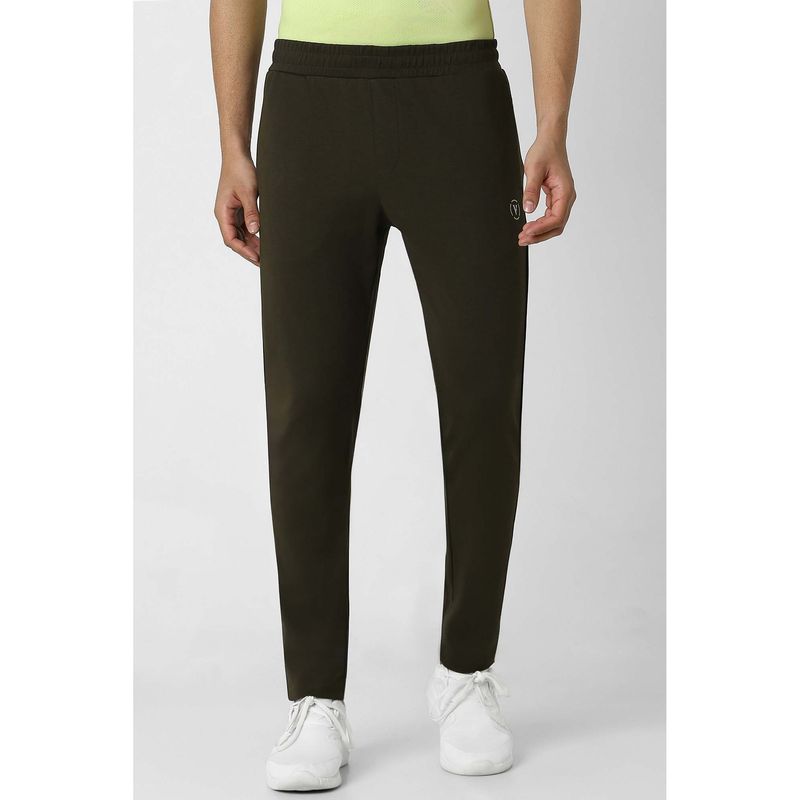 Van Heusen Men Olive Solid Slim Fit Casual Track Pant (30)