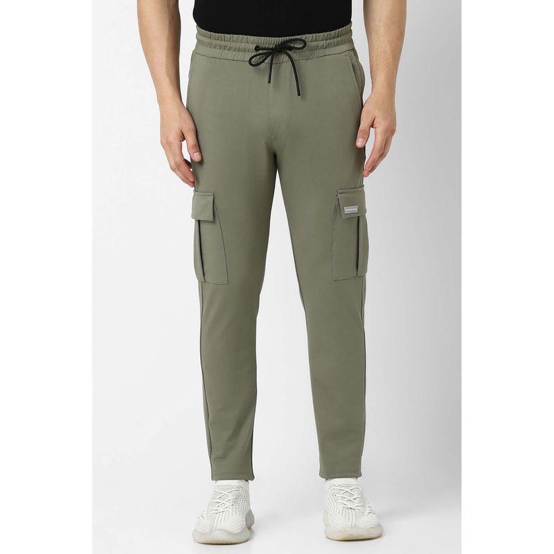 Van Heusen Men Olive Solid Slim Fit Casual Track Pant (36)