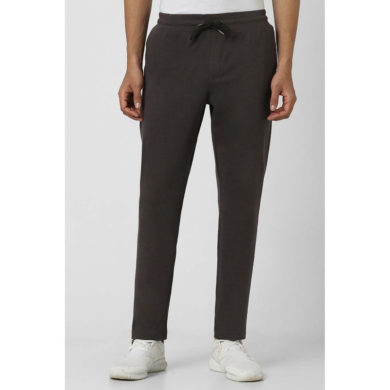 Van Heusen Men Brown Solid Regular Fit Casual Track Pant (32)