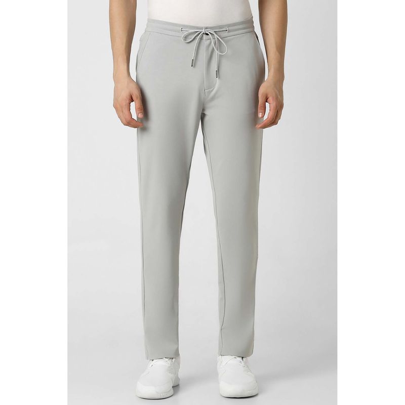 Van Heusen Men Grey Solid Slim Fit Casual Track Pant (34)