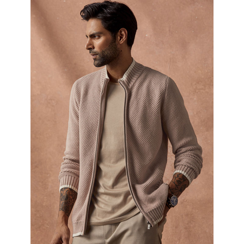 Andamen Beige Mens Full Sleeve Jacket Regular Fit (M)