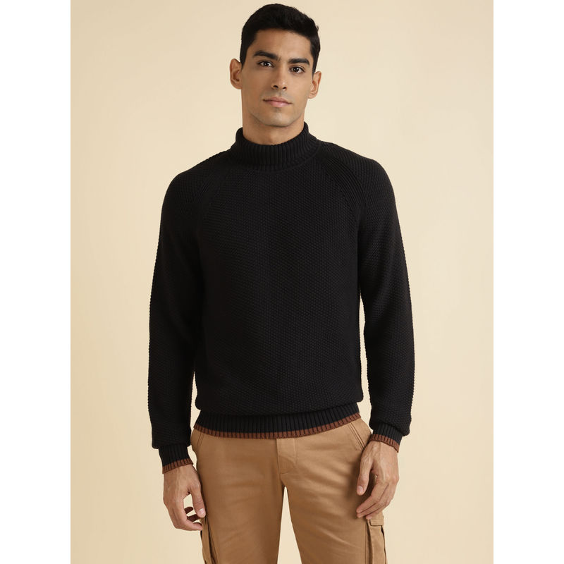 Andamen Black Mens Full Sleeve Pullover Regular Fit (S)