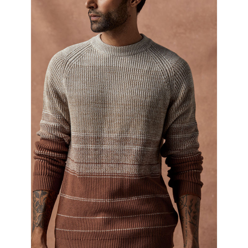 Andamen Brown Mens Full Sleeve Pullover Regular Fit (S)