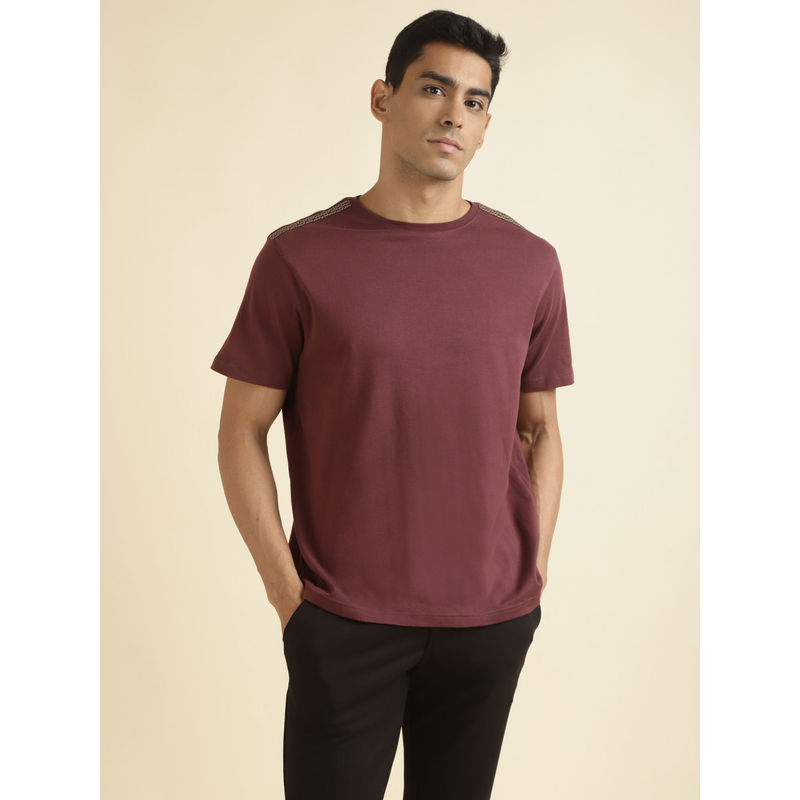 Andamen Violet Mens Half Sleeve Crew Neck Regular Fit (2XL)