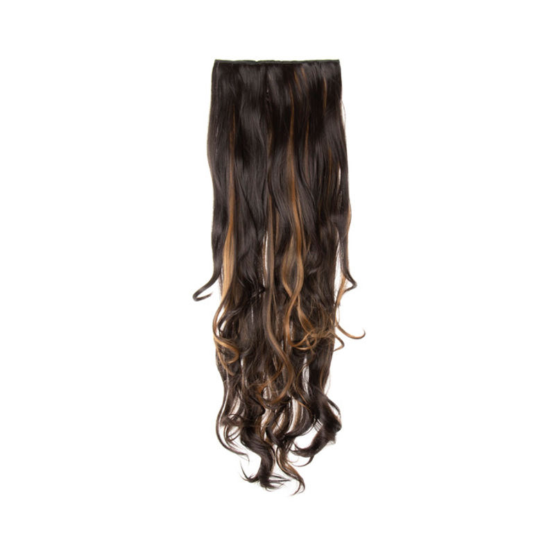 Streak Street 5 Clip-In 30" Out Curls Hair Extension - Dark Brown Golden Highlights