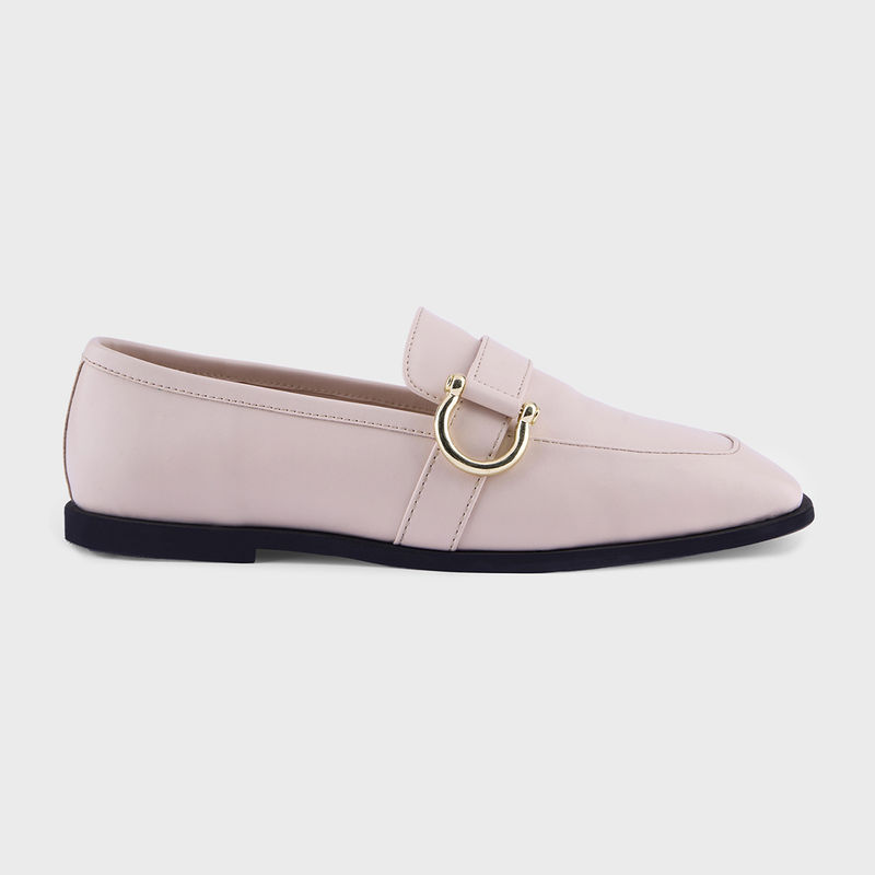 IYKYK by Nykaa Fashion Cream Square Toe Buckle Detail Loafers (EURO 36)