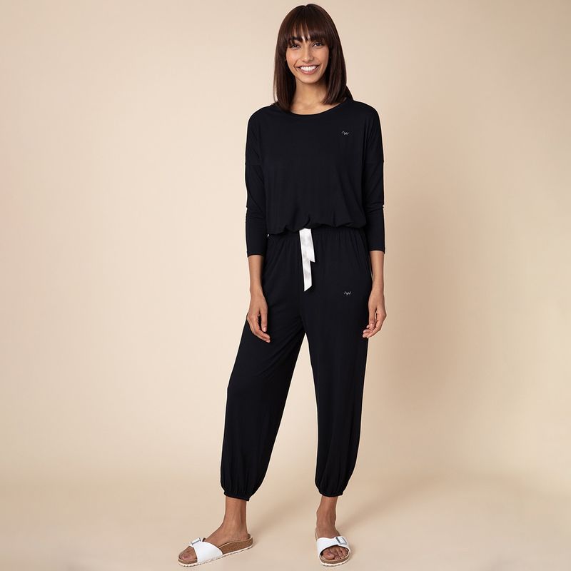 Nykd By Nykaa Sumptuously Soft Modal Lounge Pajama Set of 2 NYS016-Anthracite (2XL)