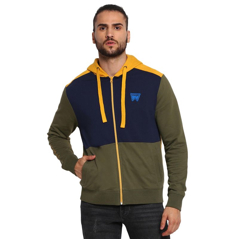 Wrangler Regular Fit Multicoloured Colorblock Sweatshirt (L)