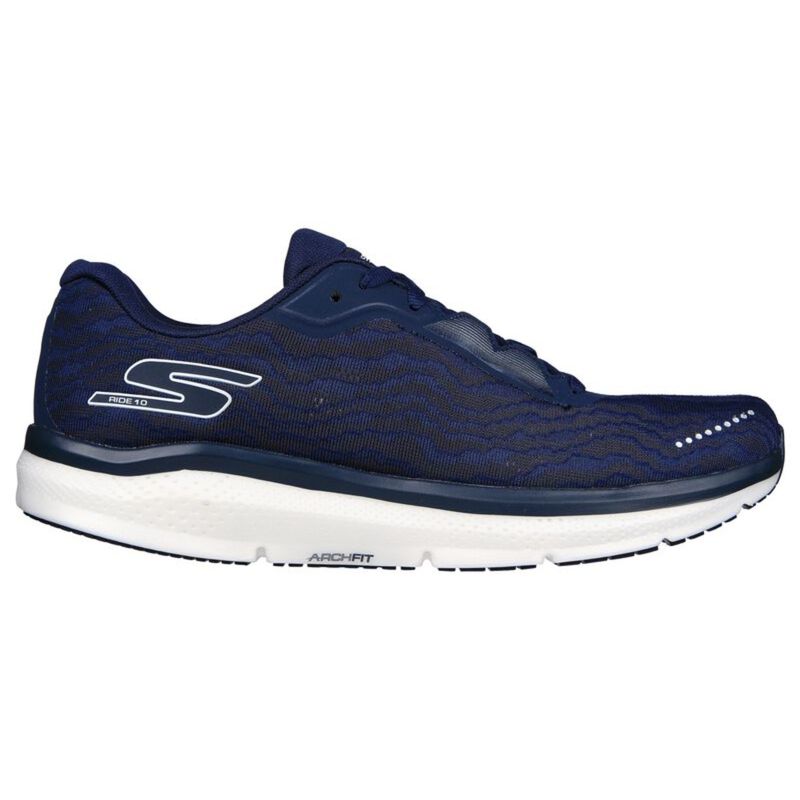 SKECHERS GO RUN RIDE 10 Navy Blue Running Shoes (UK 6)