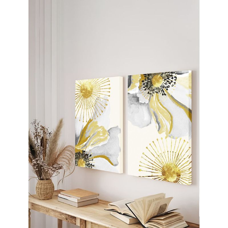 Buy Art Street Abstract Yellow Flower Canvas Painting For Living Room, Wall Art Online