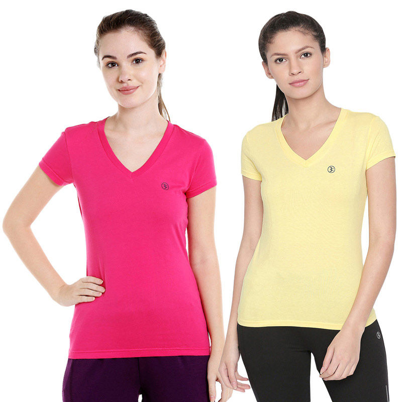 Bodycare Bodyactive Pack Of 2 Women'S Tshirt - Multi-Color (S)