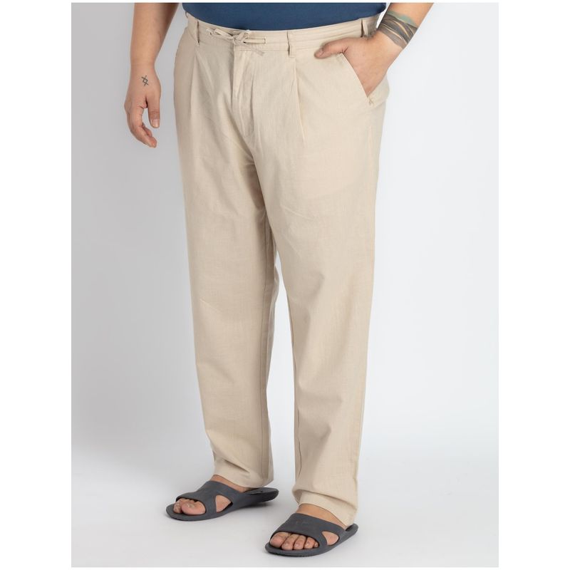 UNSIZED Men's Plus Size Beige Pant (2)