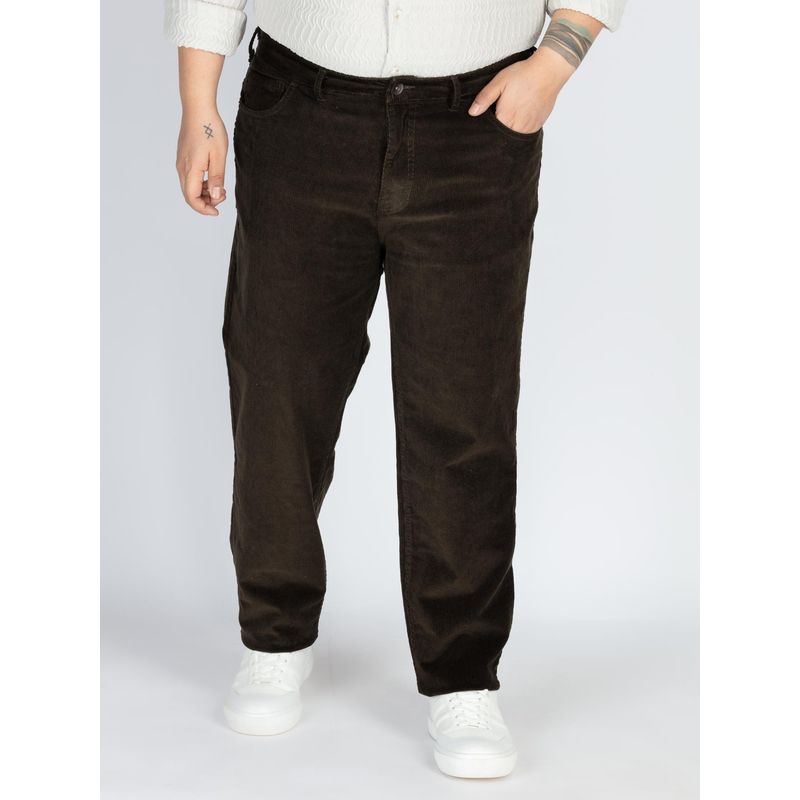 UNSIZED Men's Plus Size Brown Corduroy Pant (2)