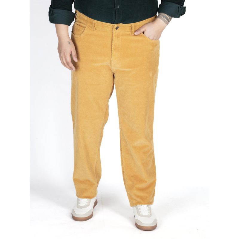 UNSIZED Men's Plus Size Beige Corduroy Pant (1)