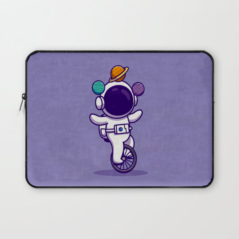 Crazy Corner Cute Astronaut Printed Laptop Sleeve - 14