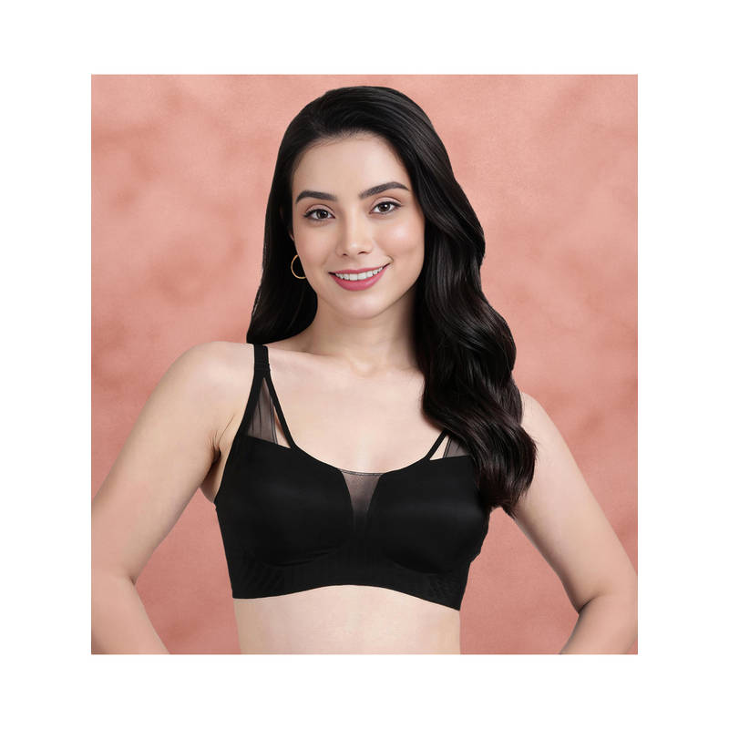 Shyaway Black Beauty Plunge Neckline Padded T-Shirt Bra (L)