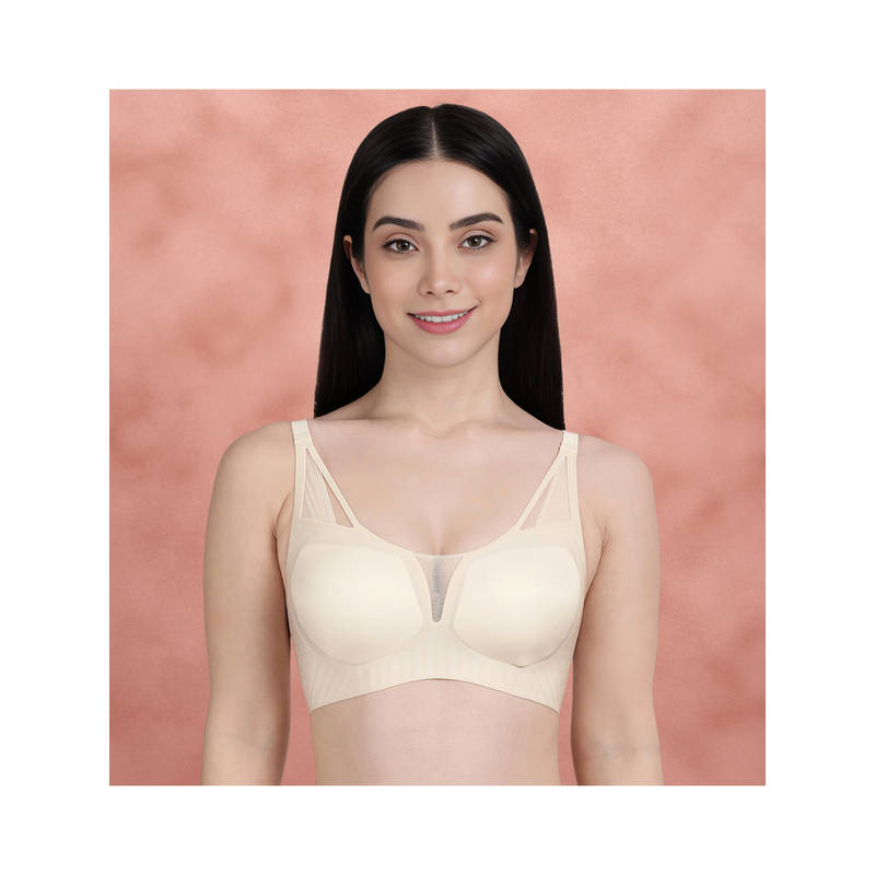 Shyaway Light Skin Plunge Neckline Padded T-Shirt Bra (2XL)