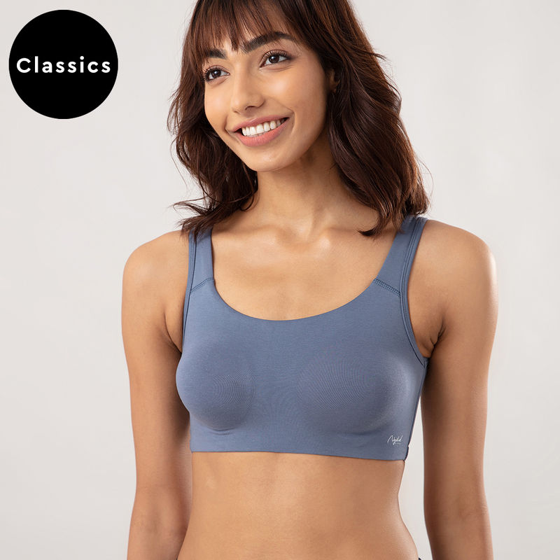 Nykd by Nykaa Soft Cup Easy-Peasy Slip-on Bra with Full Coverage - Blue NYB113 (M)