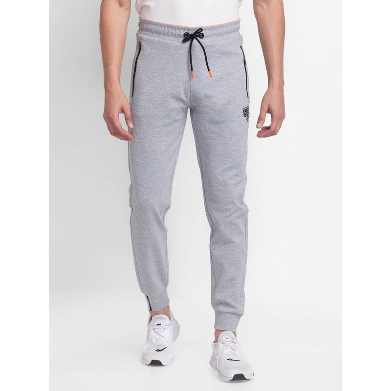Spykar Ecru Melange Cotton Slim Fit Trackpants for Men (2XL)