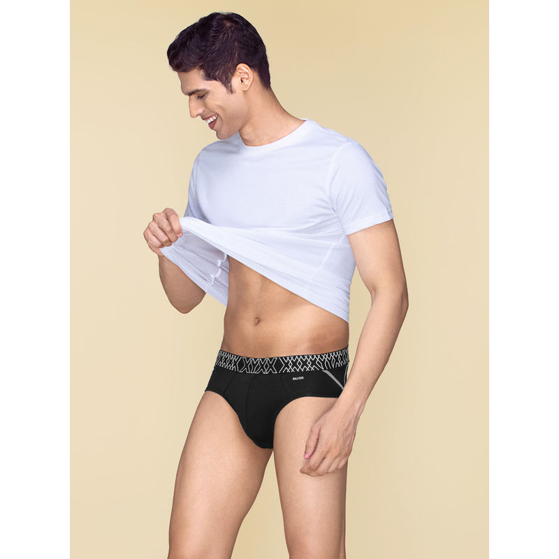 XYXX Sprint Super Combed Cotton Briefs Underwear for Mens-Black (M)